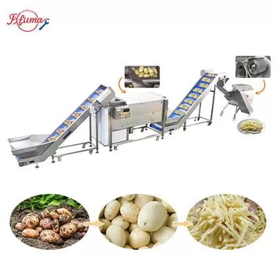 Potato processing machines production line