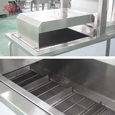 food processing blancher with hoist