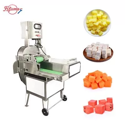 Commercial Vegetable and Fruit Cubes Dicer Machine with Conveyor Belt Feeding