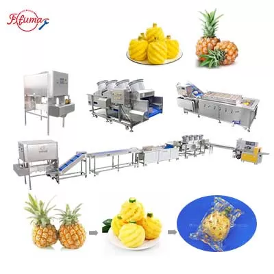 Ready-To-Eat Baby Pineapple Peeling End-Cutting Washing and Packaging Machine