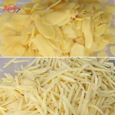 2-in-1 Ginger Processing Machine: Automatically produces both ginger slices and shredded ginger with adjustable thickness.