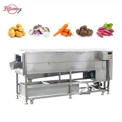 1.2-1.8T/H Root Vegetable Washing Peeling Machine Full Sand Roller Peeler