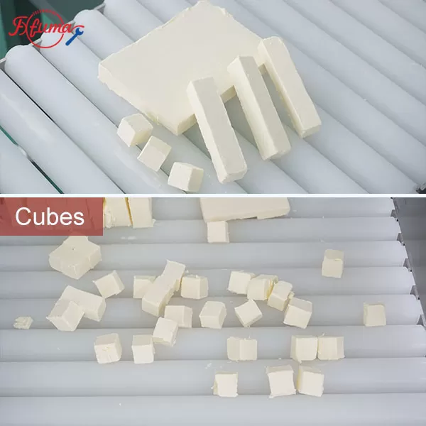 cheese cube cutting machine with conveyor