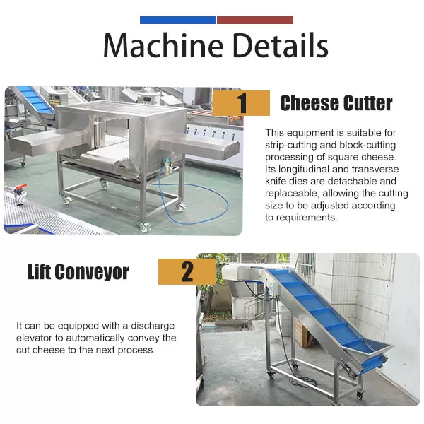 cheese cutting machine with conveyor