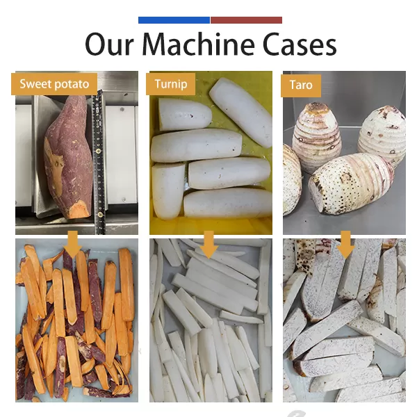 Automatic root vegetable strips cutting machine
