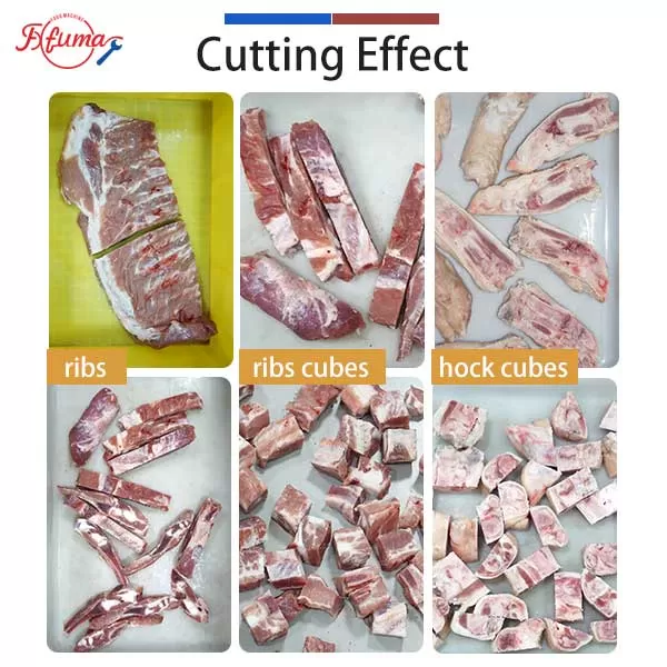 Automatic Pork Chop Strip & Cube Cutting Machine