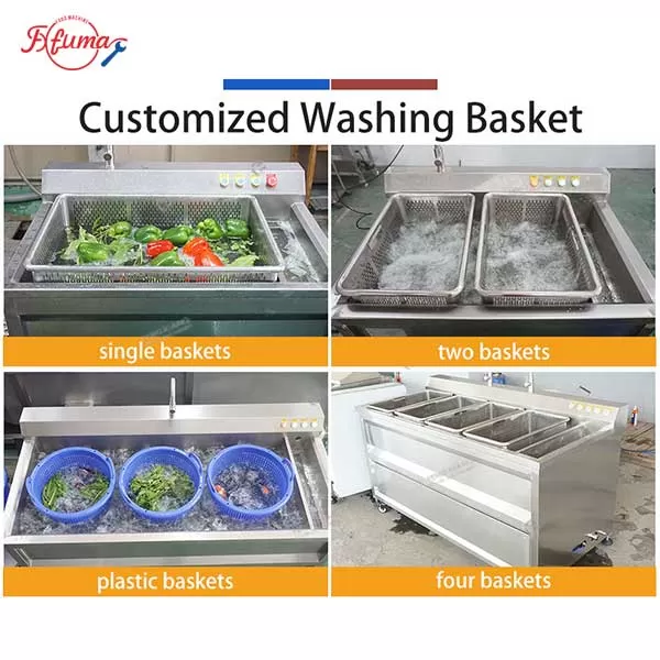Commercial Seafood Fruit Vegetable Bubble Washer | Ozone, Ultrasonic, Blanching Function