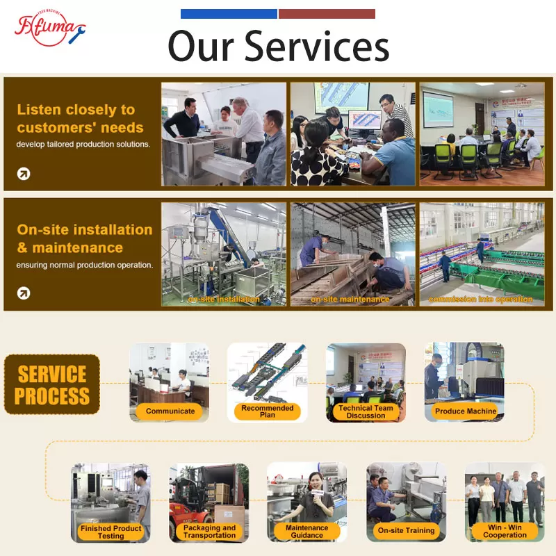 Our blanching machine's services