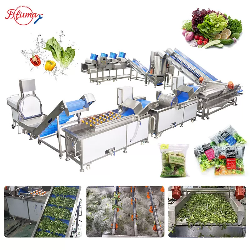 industrial leavy greens processing line