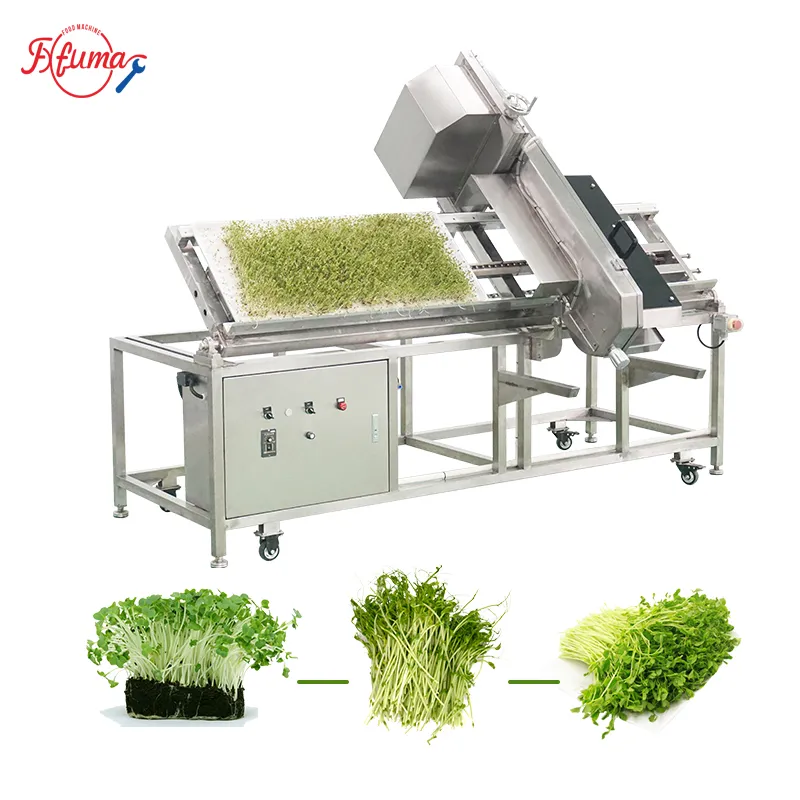 Commercial Automatic Tray-Grown Sprout Root Cutter Machine