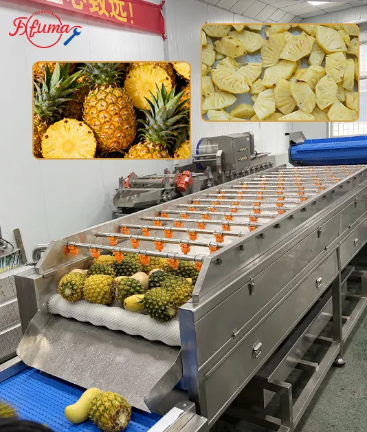 What are the Steps to Process Pineapple Chunks?
