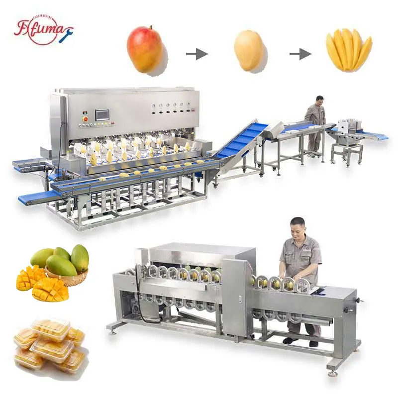 mango processing line peeling coring slicing