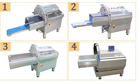 FKP-25 Horizontal frozen meat slicer Meat portion cutter with conveyor