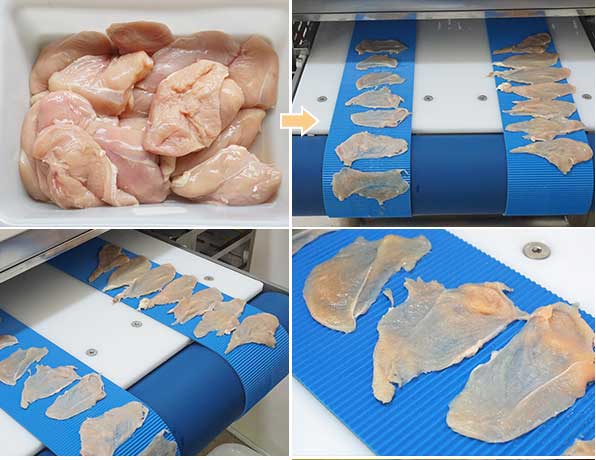 Double channel Chicken breast slicing machine chicken breast fillet machine