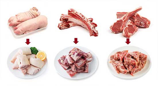 Automatic five-section ribs cutter machine Pig trotters portion machine