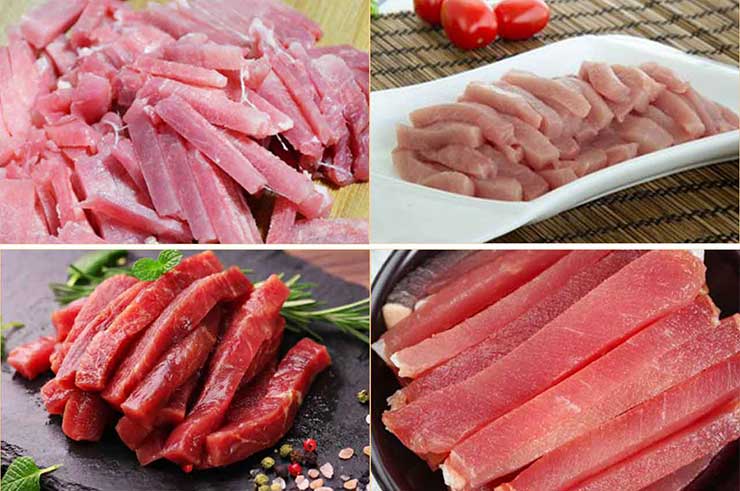 QW-10 Meat strips cutter machine Meat shredding machine