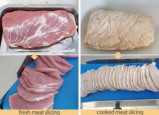 Industrial double variable frequency meat slicer and portioner