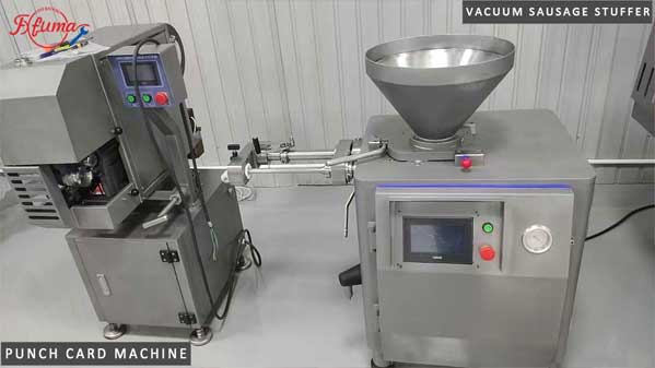 Continuous vacuum sausage stuffing machine