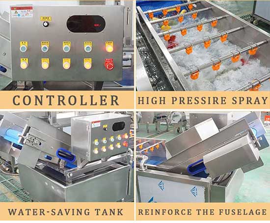 WA-2000 Fruit Vegetable Washing Machine with High Pressure Spray