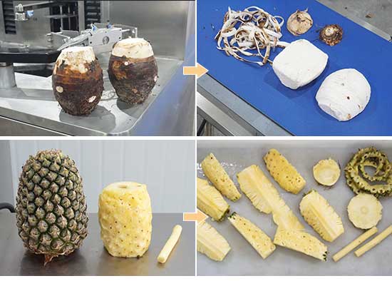 3 in 1 Automatic Melon Vegetable Topper Tailer Peeler and Separator Machine - For Zucchini Taro Dasheen Squash