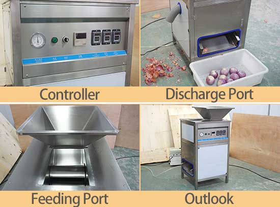 FX-128-3A Onion Peeler Machine - Large Inlet Hopper