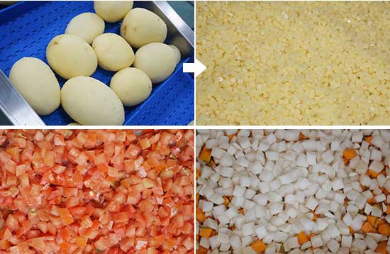Diced Potato Processing Solution - Washing Peeling and Dicing Machine