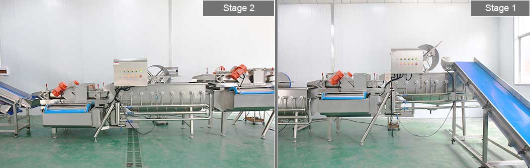 Salad Kits Production Line - Cutter, Double Washer, Centrifuge