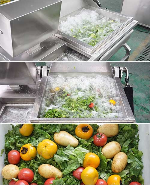 Auto-Discharge Fruit and Vegetable Bubble Washer Machine
