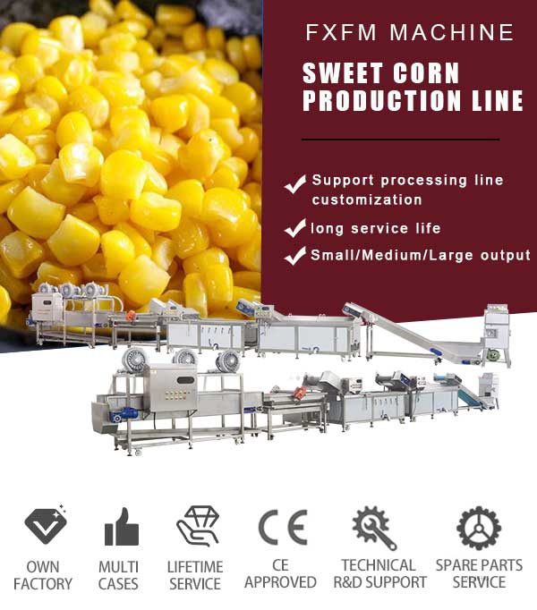 Industrial Sweet Corn Processing Line 2-4T/H