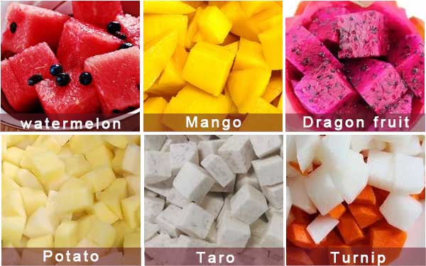 Commercial Vegetable and Fruit Cubes Dicer Machine with Conveyor Belt Feeding