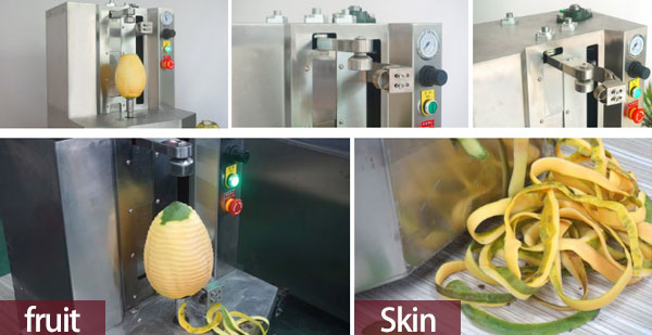 Space-Saving Commercial Tabletop Fruit Peeler Mango Coconut Papaya Pineapple Peeling Machine