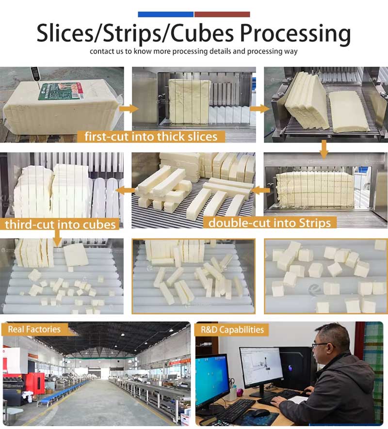 Pneumatic Cheese Cutting Machine with Conveyor