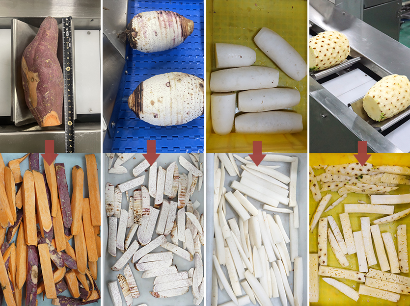 Automatic Taro Potato Fried Cutter Commercial Pusher and Presser for Strips