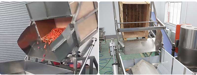 Vegetable and Fruit Dumper Hopper with Drum Washing Machine