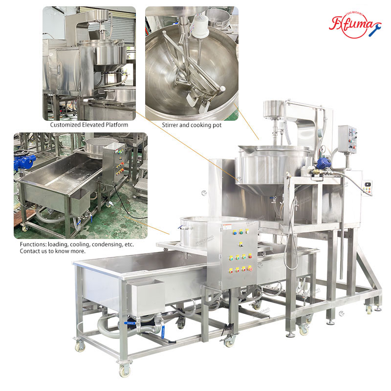 Tilting Planetary Cooker Machine with Receiving and Cooling Tank