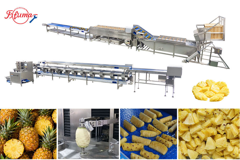 Pineapple Washing and Chunks Processing Machine 1-1.5t/h