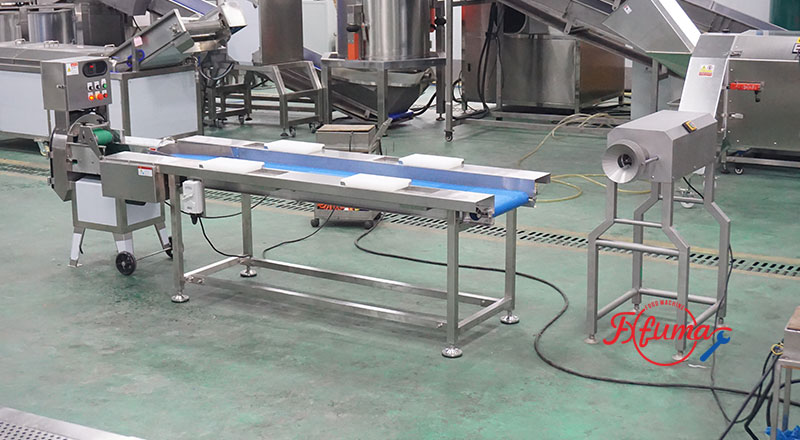 Semi-Automatic Cabbage Shredding Line 500kg/h with Coring Machine