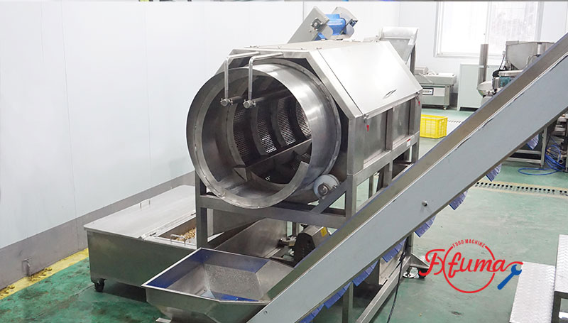 2t/h Galangal Turmeric Ginger Rotary Barrel Washing Machine with Lift Conveyor