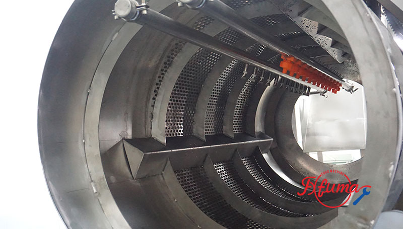 2t/h Galangal Turmeric Ginger Rotary Barrel Washing Machine with Lift Conveyor