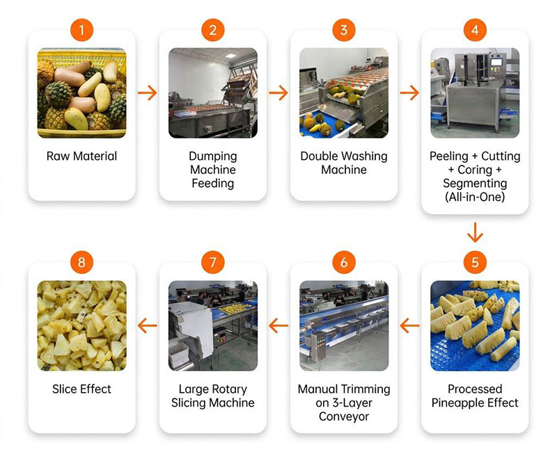 Pineapple Processing Lines in Action: 5 Factory Cases — Mini Pineapple, Fan Slices, Rings